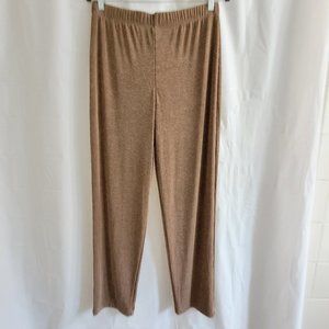 Chico's Travelers Pants 1 Medium Brown Elastic Waist Pull-on Wrinkle Free